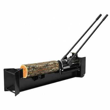 EliteEdge 12 Ton Manual Hydraulic Log Splitter, Heavy Duty Horizontal Firewood Splitter with Steel Frame & Transport Wheels for Farm, Backyard & Homestead