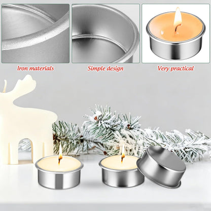 Homoyoyo 20pcs Empty Candle Tins - Metal Tealight Candles Holders for DIY Candle Making - for Christmas Votive and Iron Cups Home Crafts
