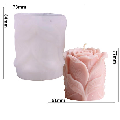 Large Tulip Bud Flower Succulent Leaves Cylinder Molds Silicone Wave Spiral Candle Mold - Silicone Resin Casting Molds for Candle & Resin & Soap Craft Supplies