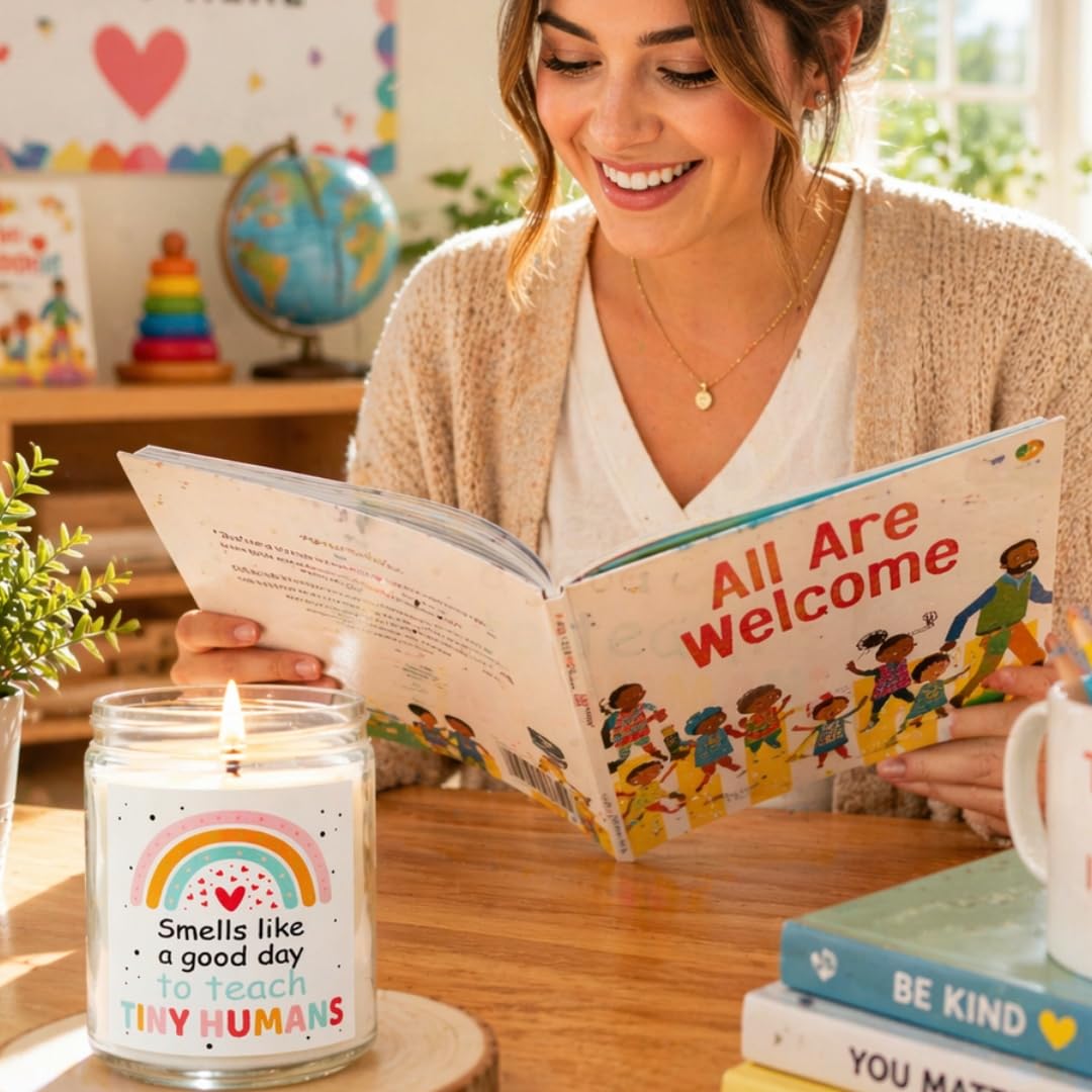 Kindergarten Teacher Gifts, Thoughtful Kindergarten Teacher Appreciation Gifts, Vanilla Soy Candle, Relaxing Preschool Teachers and Elementary Teachers Thank You Gift for End‑of‑Year Teacher Week