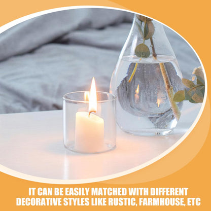 Beaupretty 3pcs Glass Scented Candle Cups Set Empty Tealight Candle Holders 5.3x10cm/8cm/6cm for Table Decor and DIY Craft