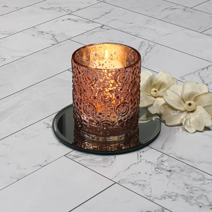 Richland Nadine Candle Holder Rose Gold Mercury Small Set of 6