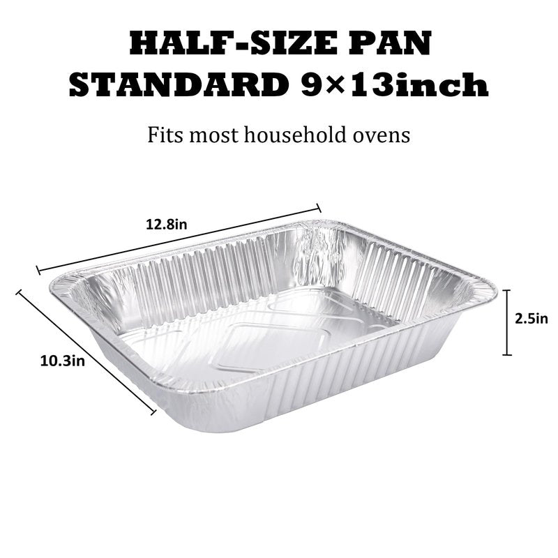 Livizaria Disposable Aluminum Foil Pans 9×13 Inch – Durable Foil Baking Pans for Oven & Freezer Use, Meal Prep, Casseroles & Roasting – Deep Disposable Pans for Parties, Catering & BBQ (30 Pack)