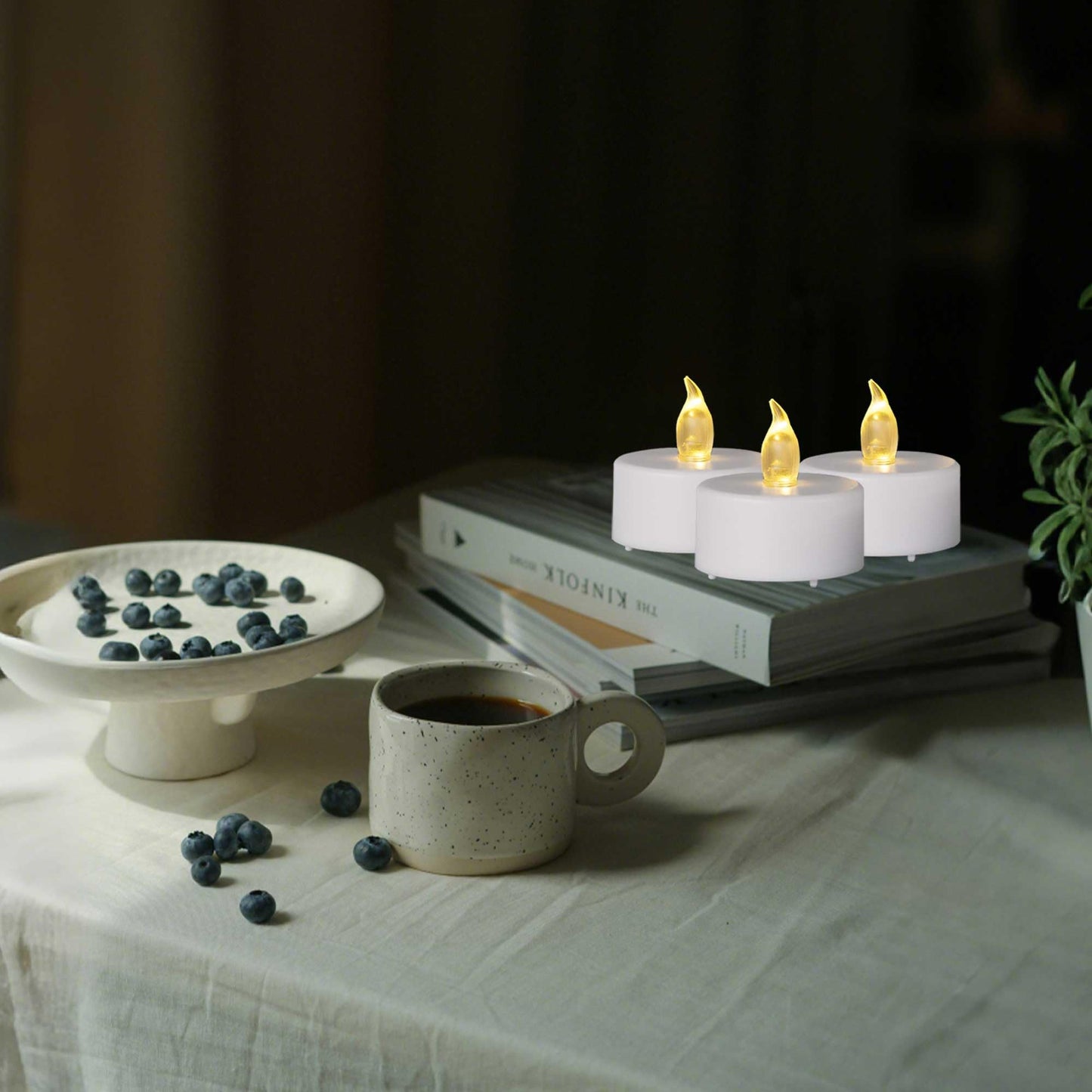 LED Tea Light Flameless Candles with Remote Control Flickering Tealight Long Lasting, Battery Operated with Timer for Halloween Home Decoration Seasonal &Festival Celebration WarmYellow (24pcs)