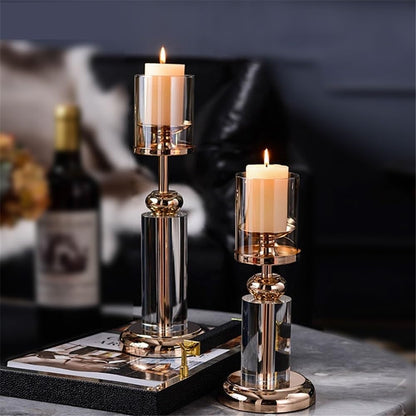 YUHUAWF Candle Holderss Light Luxury Crystal Glass Candlestick Living Room Porch Decoration Home Dining Table Candle Holder Decorative Candlestick(Large)