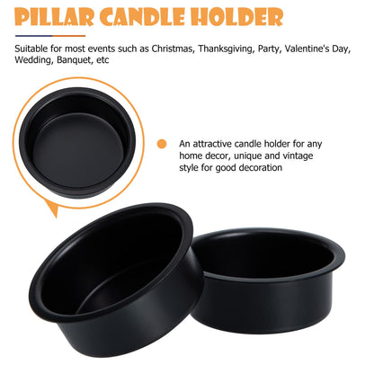 Uonlytech 5pcs Tea Light Tins Cups, Black Metal Tea Light Candle Holder Empty Scented Candle Cup DIY Candle Holders for Party Wedding Table Decoration