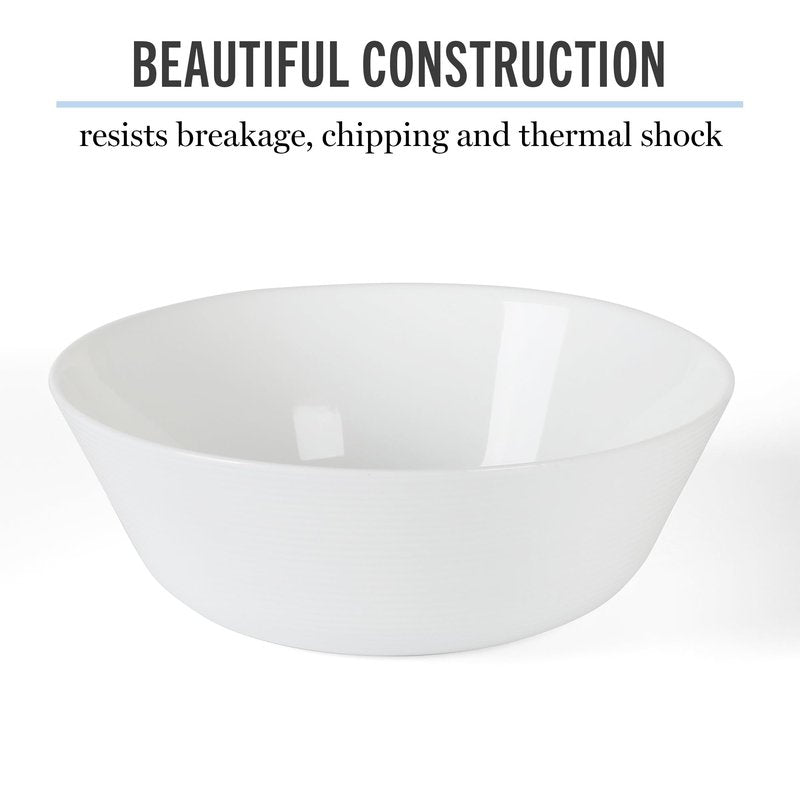 Martha Stewart Opalton 6-Piece 6-Inch Soup and Cereal Bowls – Lightweight, Chip and Break Resistant Opal Glass Bowls for Everyday Use