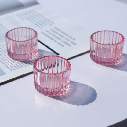VOHO Pink Candle Holders for Girl Birthday Gifts, 12pcs Tealight Candle Holder for Centerpiece Table Decorations, Glass Candle Holder for Votive Candles & Tea Lights Candles