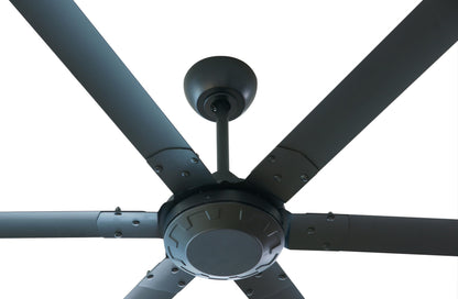 iLiving 102-Inch, 6 Blades BLDC Big Ceiling Fan, High Volume Low Speed Outdoor Fan with Powerful Brushless DC Motor Reversible Industrial Commercial and Residential, 12018 CFM at 90 RPM with IR Remote