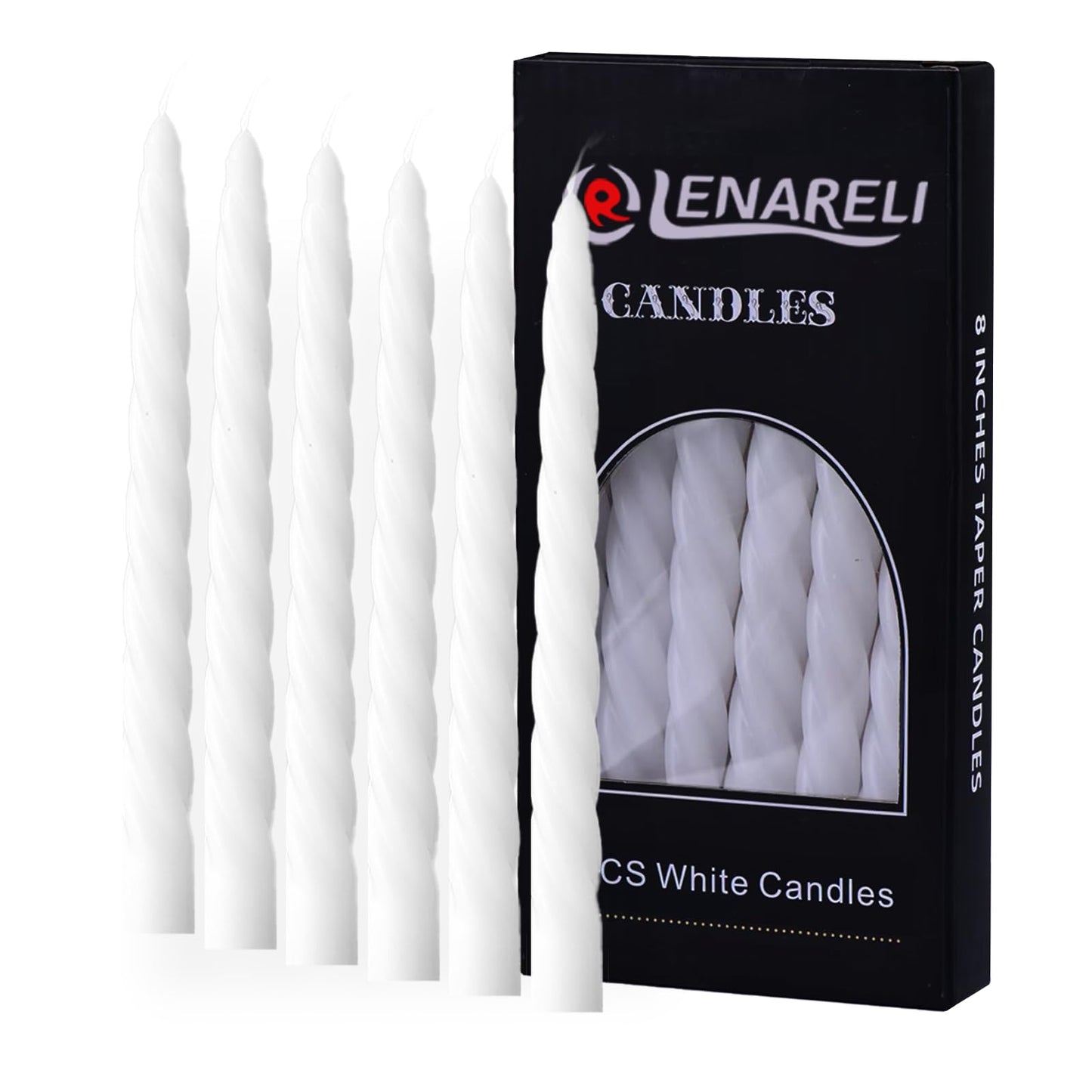 6PCS White Taper Candles Ideal as Dinner Candles - Smokeless and Unscented Taper Candles Long Burning Hand Poured Tall Candlesticks Ideal for Weddings, Dinner Parties, and Home Decor