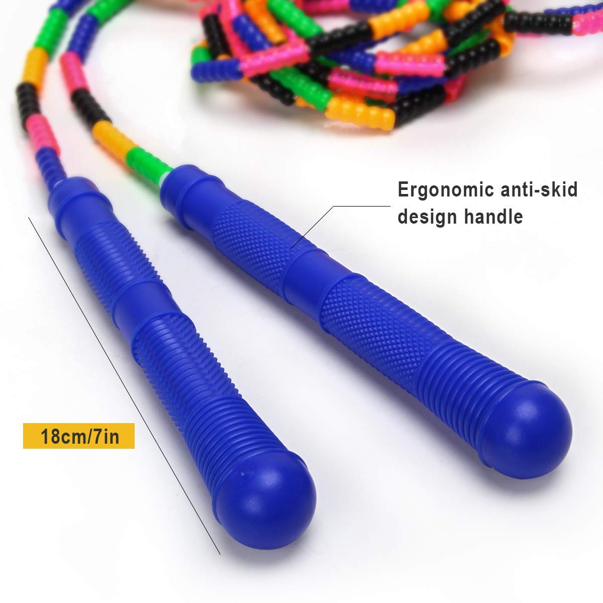 Coolrunner Skipping Ropes,adjustable Plastic Segmented Jump Rope,16 FT Long Jump Rope(2 PACK), Double Dutch Jump Rope, Fitness Workout Indoor & Outdoor Skipping Rope for Kids Men and Women