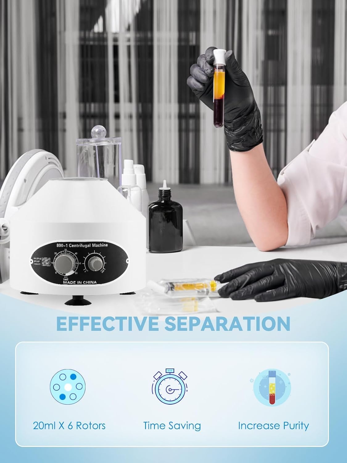 Centrifuge Machine, Lab Benchtop Centrifuges, Desktop Electric Lab Laboratory Centrifuge Machine Lab Medical Practice w/Timer and Speed Control - Low Speed,4000 RPM, Capacity 20 ML x