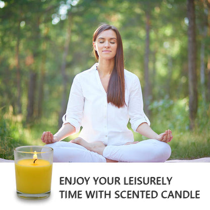 Yellow Votive Candles in Glass Small Citronella Candles Outdoor Bulk Soy Wax Candles for Party, Wedding, 12 Packs