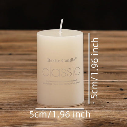 8 Pack 2x2Inch Hand Poured White Dripless Pillar Candles, Ivory， Soy Jasmine Scented Candles, Non-Toxic, Smokeless, Long Burning, for Home Decor, Dining Table, Party, Romantic Mood Lighting