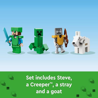LEGO Minecraft The Frozen Peaks 21243 Cave Mountain Set with Steve Creeper Goat Figures &amp Accessories ICY Biome Toy for Kids Age 8 Plus Years Old