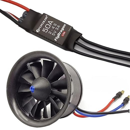 EDF 64mm 3500KV 4S RC Jet Airplane 11 Blades Ducted Fan with RC Brushless Motor with ESC 50A(2~4S) Balance Tested