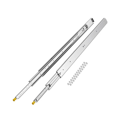 VEVOR Heavy Duty Drawer Slides 52 Inch 500 lb, 1 Pair Full Extension Side Mount Ball Bearing Rails with Dual Lock for Industrial Cabinets Tool Chests and Workbenches