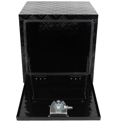 SCITOO 18 Inch Aluminum Diamond Plate Truck Bed Tool Box,Heavy Duty Crossover Storage for Most Full Size Pickups,Lockable Weatherproof Chest,Fits 18" Truck Beds,Easy Access to Load and Unload