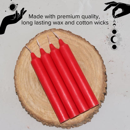 Simply Soson 5 inch Ritual Taper Candles Bulk, Mini Taper Candles - 24 Red Chime Spell Candles - Small Taper Candle Stick, Use as Witchcraft Supplies, Altar Candles, Unscented Prayer Candles