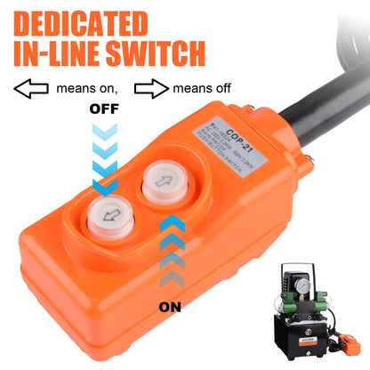 HZLZRZ Two Way Electric Hydraulic Pump Power Pack Unit 2 Stage Double Acting 110v/120V 10k psi (1st Stage/290 Psi, 2nd Stage/10,000 Psi),Two Way Mini