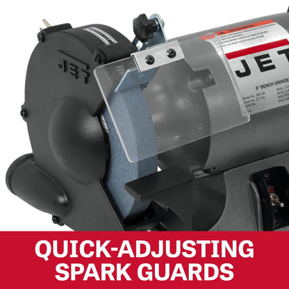 JET 8-Inch Bench Grinder, 3450 RPM, 1/2 HP, 120V 1Ph (Model JBG-8)