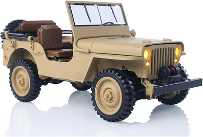 US in Stock Hg 1/14 4X4 Electric Military Truck Hg4 58 Convertible Off Road Semi Truck RC Climbing Vehicle 4WD 2Speed Light Sound Motor Hobby Grade Model for Birthday Gift(Yellow)