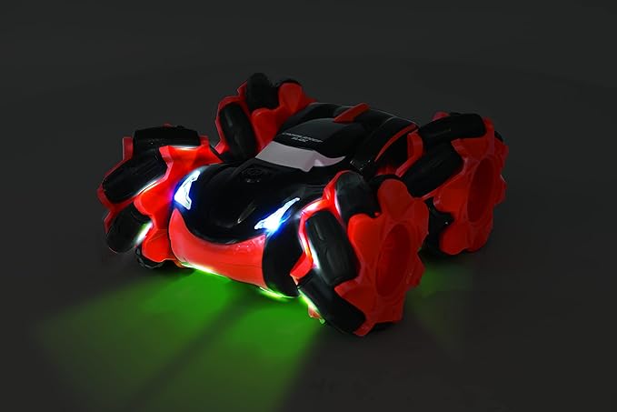 LEXiBOOK Crosslander® Slide Remote Control car up to 12km/h 4 Wheel Drive Reversible Crazy 360° Stunts Light Effects Rechargeable RC58