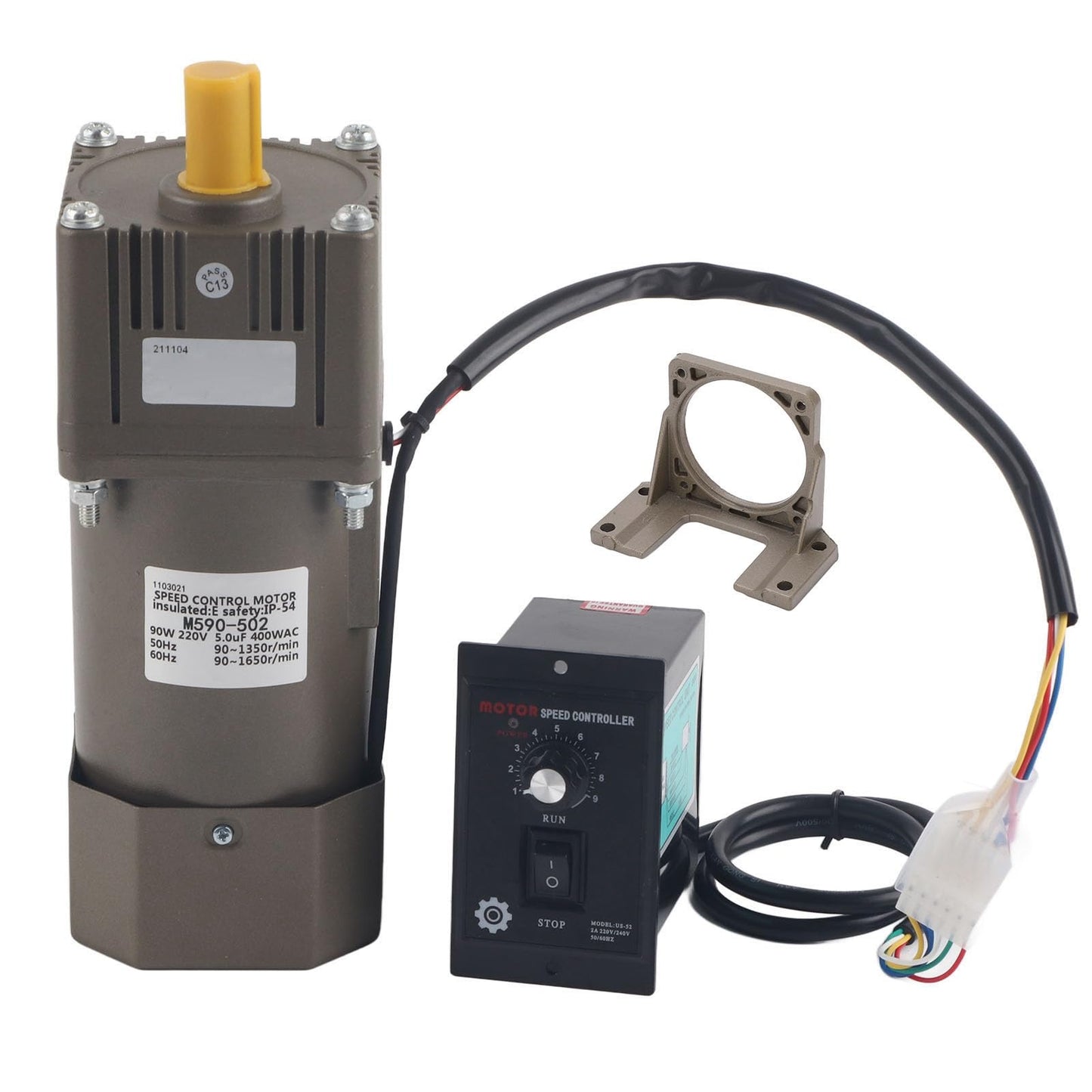 M590-502 Metal Gear Motor Single Phase Adjustable Speed Reducer Stepless Inverter Speed Motor(20K)