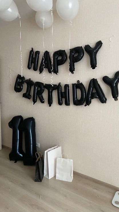 Black Number 11 Balloon 40 inch, 11 Number Balloons, 11th Black Birthday Decorations, 11 Year Old Girls Boys Party Supplies