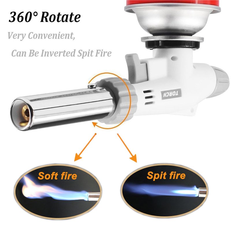 FunOwlet Butane Torch, Reverse Use Culinary Kitchen Blow Lighter with Adjustable Flame, Butane Fuel Not Included, Ideal for Chef Cooking, Creme, Brulee, BBQ, Baking, DIY Soldering