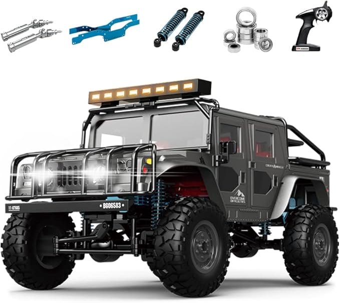 The perseids Remote Control Car Metal Chassis &amp Drive Shaft 1/12 RC Crawler 4WD Off-Road RTR Truck 2.4GHz Remote Truck with LED Headlights RC car Hobby RC Crawlers for Adult