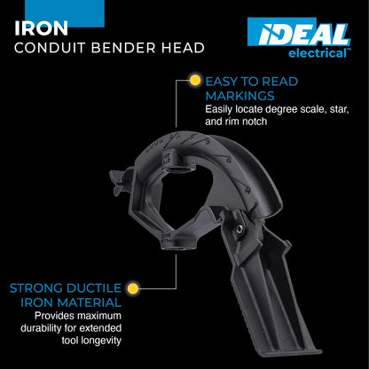 IDEAL Electrical 74-006 Ductile Iron Bender Head – Conduit Metal Pipe Bender for 1.25 in. EMT Pipes. Cutters and Benders