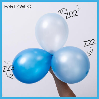 PartyWoo Pearl Light Blue Balloons 50 pcs 12 Inch Baby Pastel Blue Balloons for Graduation Baby Shower Gender Reveal Weddings Anniversary Under The Sea Theme Birthday Party Decorations Blue-Z02