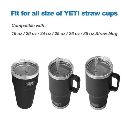 LUOLAO Silicone Spill Stopper Compatible with YETI Straw Cup, Mug Tumbler Accessories Including 2 Straw Cover Topper Cap, 2 Leak Proof Stopper