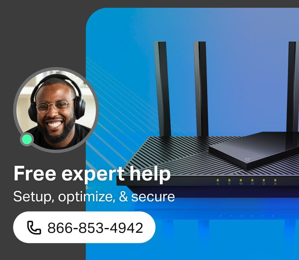 TP-Link AX1800 WiFi 6 Router V4 (Archer AX21) – Dual Band Wireless Internet, Gigabit, Easy Mesh, Works with Alexa - A Certified for Humans Device, Free Expert Support