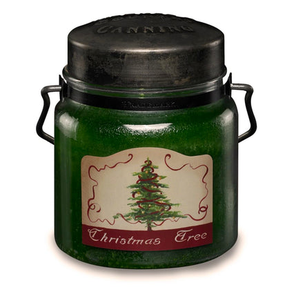 McCall’s Candles | Christmas Tree | 16 oz Scented Candle | USA-Poured | Vintage Rustic Jar with Carrying Handle | Crisp Pine & Holiday Morning Fragrance