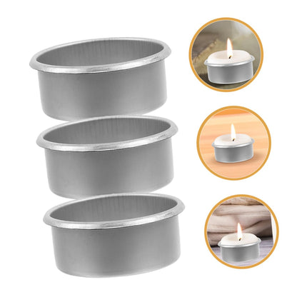 KALLORY 15pcs Metal Candle Cups for Decorative Tea Party DIY Scented Candle Holders Iron Jar Tea Light Wax Warmer Home Table Aromatherapy Essential Oil Diffuser