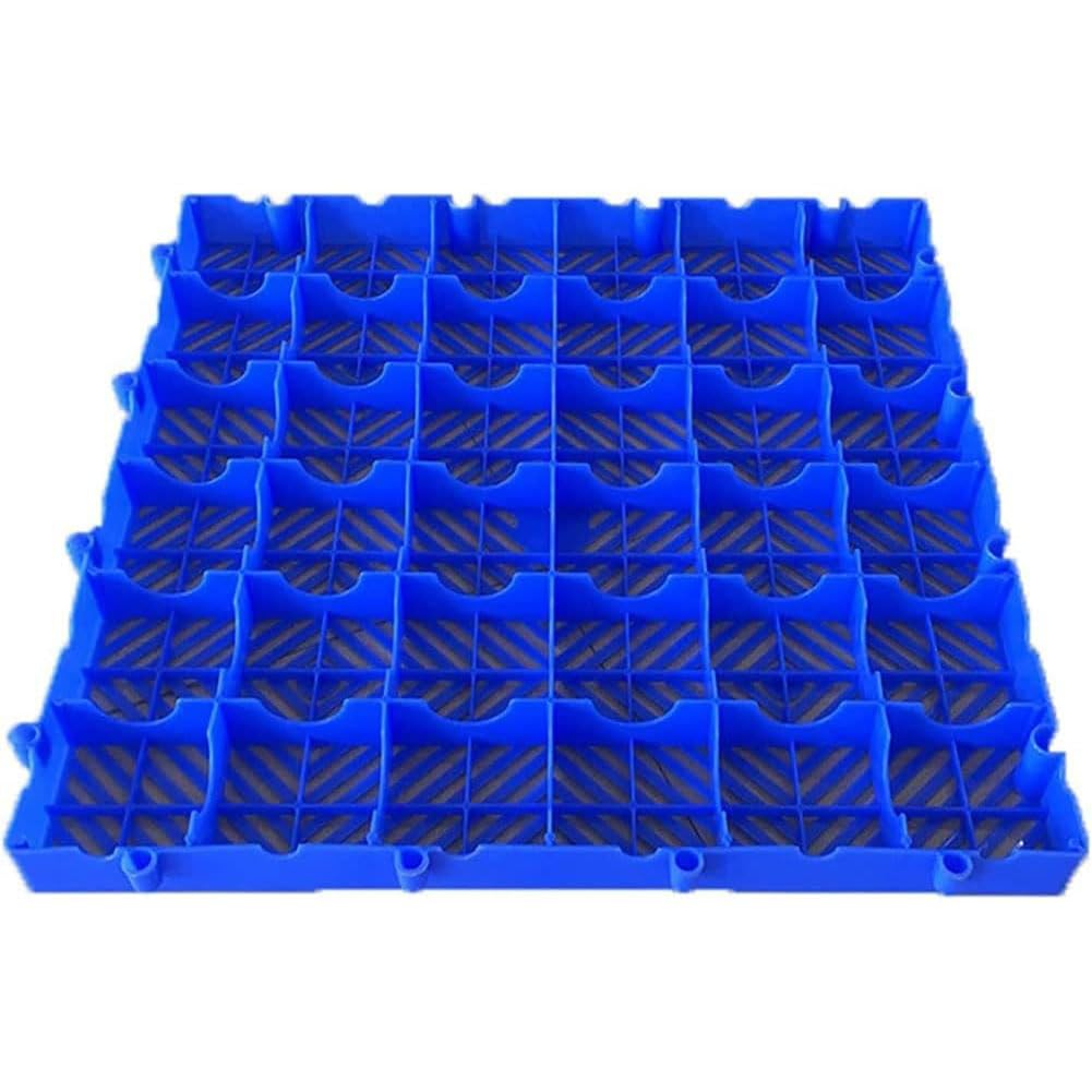 LXSEHN Plastic Pallet, Waterproof Storage Grid Pad, Lightweight Nestable Floor Pallets, 10pcs HDPE Breathable Grids Article Racks for Garage Supermarket Basement,(15.7x15.7x2in)