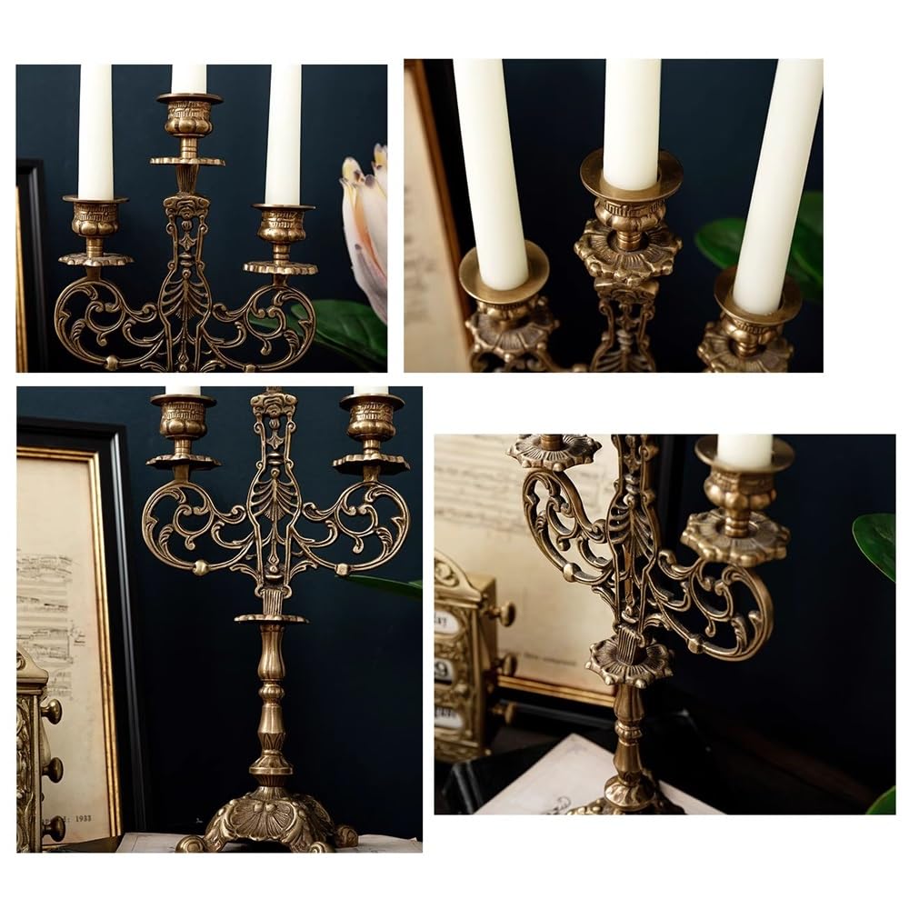 3-Candle Candlesticks Holder, Candle Holder for Wedding Table Centerpieces Metal Candle Stick Holders Fireplace Mantle Decor