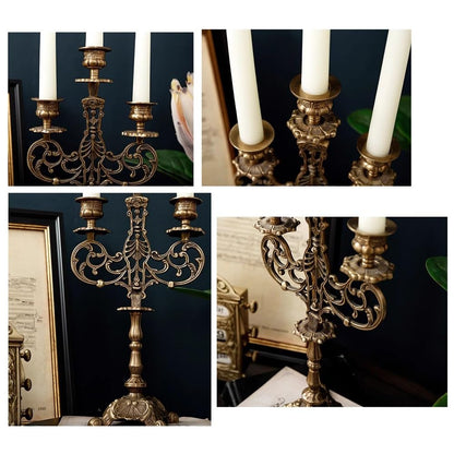 3-Candle Candlesticks Holder, Candle Holder for Wedding Table Centerpieces Metal Candle Stick Holders Fireplace Mantle Decor