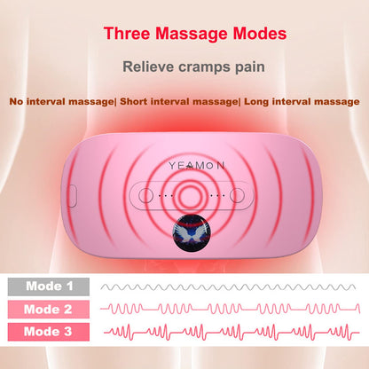 Portable Cordless Heating Pad, Electric Waist Belt Device, Fast Heating Pad with 3 Heat Levels and 3 Massage Modes, Back or Belly Heating Pad, Gifts for Her, Women and Girl