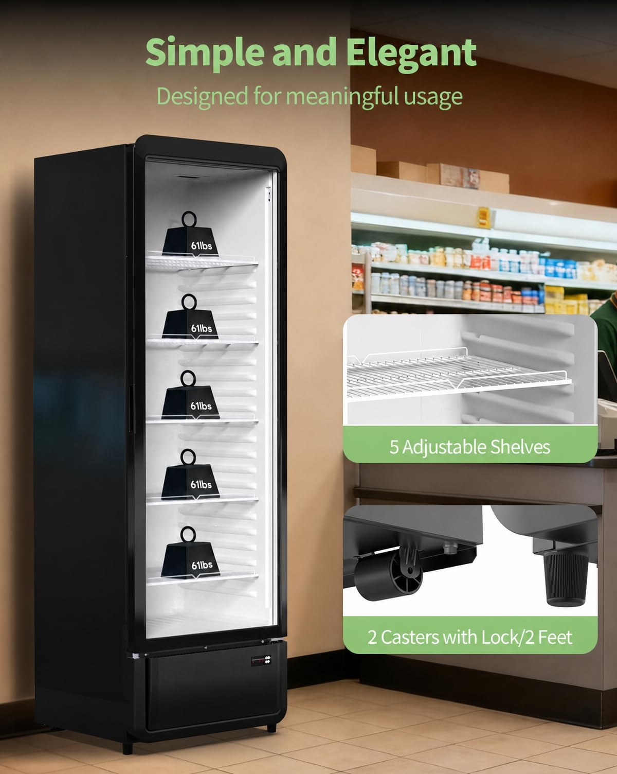 PURA Commercial 13 Cubic Feet Commercial Beverage Fridge Display Refrigerator
