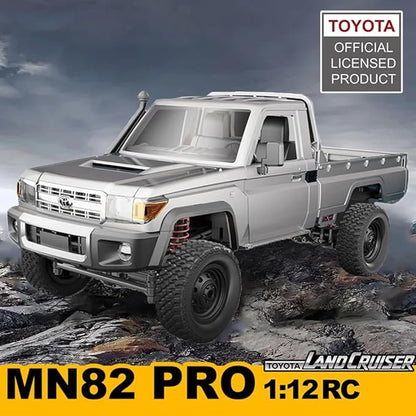 RC Truck 1/12 RC Rock Crawler MN-82 Pro 4x4 Off Road RC Pickup Truck 2.4GHz Full Proportional All Terrain Remote Control Car RTR with LED Lights and 2 Batteries for Adults