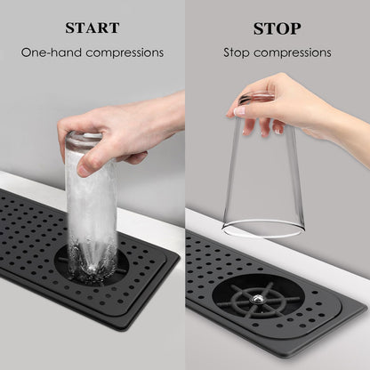 Glass Cleaning Machine, Stainless Steel Countertop Commercial Pitcher Cleaning Machine, Kitchen Sink Coffee Bar Coffee Milk Tea Cup Glass Cup Cleaning Machine (Silvery)