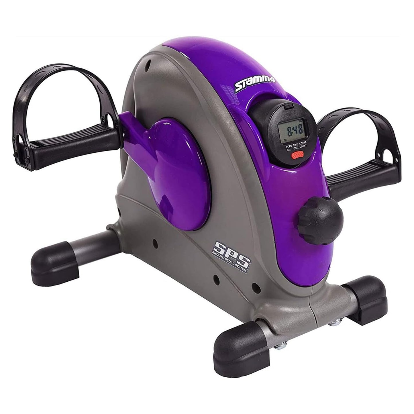Stamina Mini Exercise Bike with Smooth Pedal System - Portable Pedal Exerciser - Cardio Equipment Fitness Bike - Stationary Bike for Home Workout - Purple