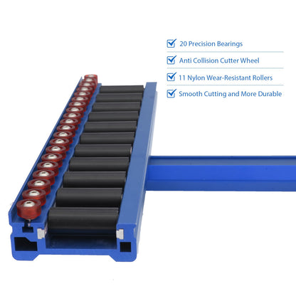 Manual Tile Cutter with Tungsten Carbide Scoring Wheel | 35.4" Precision T-Bar Cutter for Porcelain & Ceramic Tiles | Portable Design with Aluminum Ruler & Plier (Blue)