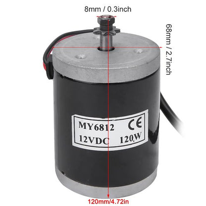 Brush Motor 12V Headerbs MY6812 Underwater 120W High Speed Small with Belt Pulley for Electric Scooter