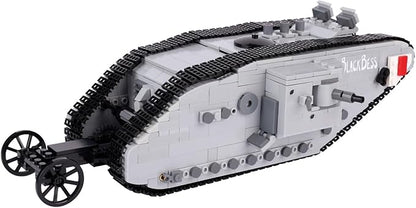 Military WWI British Mark I Tank Armored Vehicle Building Block Toys 841PCS for Kids Aged 8+ Or Adults Compatible with Lego.