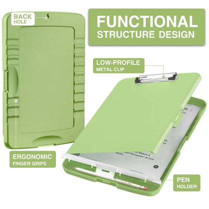 Sooez Clipboards with Storage, High Capacity Clip Boards 8.5x11 with Storage, Heavy Duty Nursing Clipboard Folder, Plastic Clipboard with Pen Holder for Women Teachers Work, School & Office Supplies
