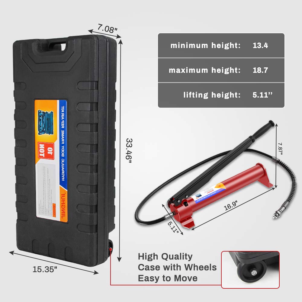 Anbull 10 Ton Porta Power Hydraulic Jack,Upgraded Hydraulic Combined Multifunctional Jack for car Repair,Auto Body Frame Repair Kit